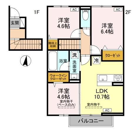栃木県宇都宮市簗瀬１ 宇都宮駅 3LDK アパート 賃貸物件詳細