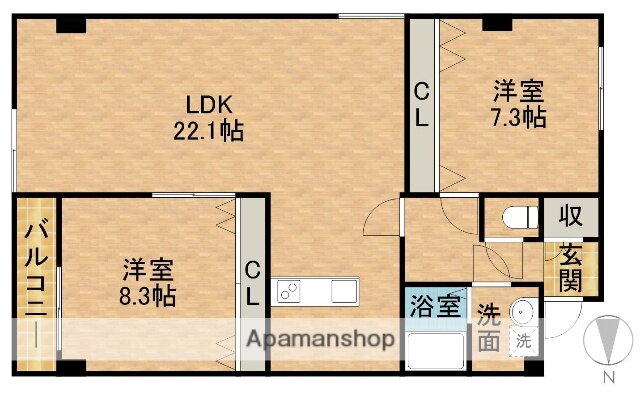 静岡県浜松市中央区蜆塚１ 浜松駅 2LDK マンション 賃貸物件詳細
