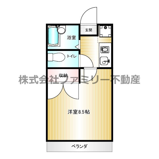 Ｋ　Ｓ 3階 1K 賃貸物件詳細
