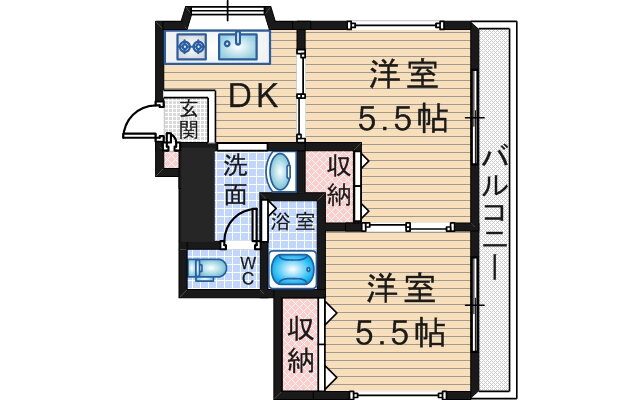 大阪府豊中市服部西町３ 服部天神駅 2DK マンション 賃貸物件詳細