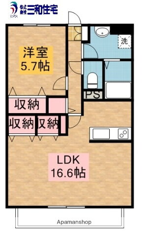 林マンションＦ 3階 1LDK 賃貸物件詳細