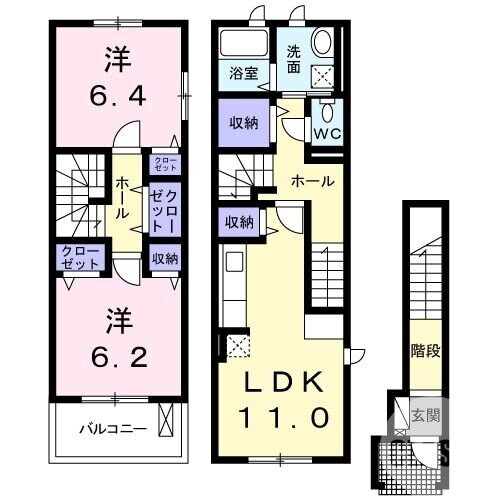 大阪府富田林市錦織東３ 滝谷不動駅 2LDK アパート 賃貸物件詳細