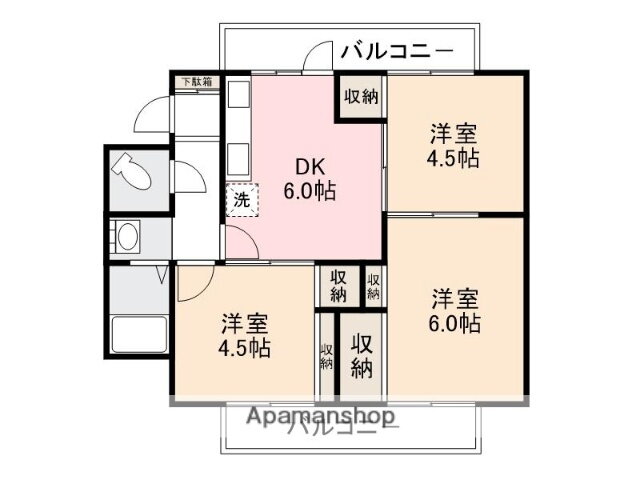 ヴィラナリー元山ＩＩ 3階 3DK 賃貸物件詳細