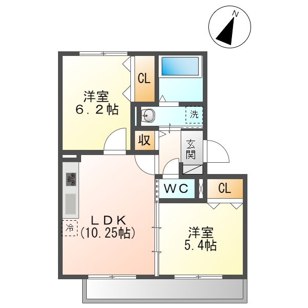 ラク 2階 2LDK 賃貸物件詳細