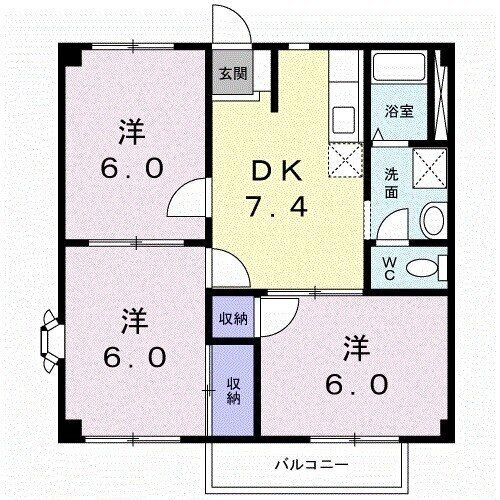 サンヒルズ高瀬 2階 3DK 賃貸物件詳細