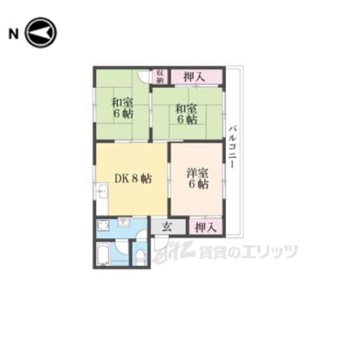 滋賀県長浜市八幡東町 長浜駅 3DK アパート 賃貸物件詳細