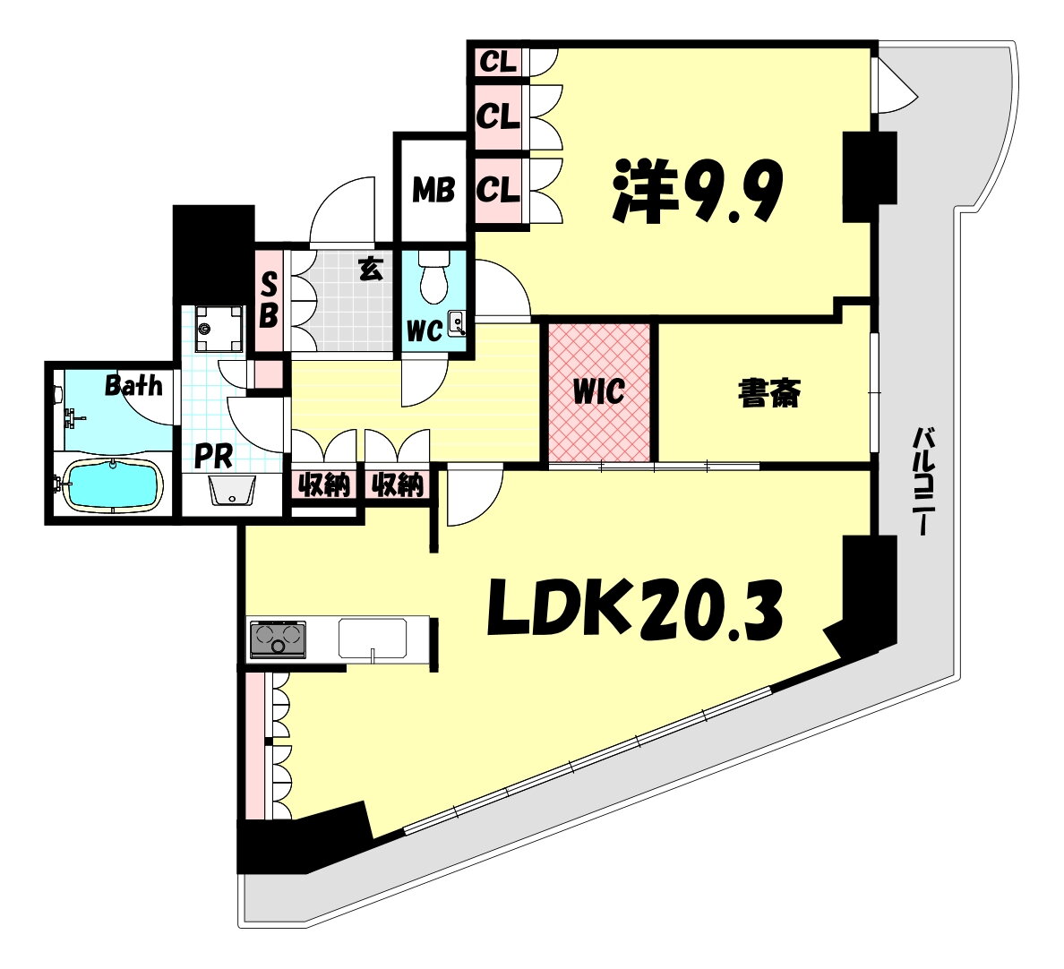 ジークレフ新神戸タワー 32階 2LDK 賃貸物件詳細