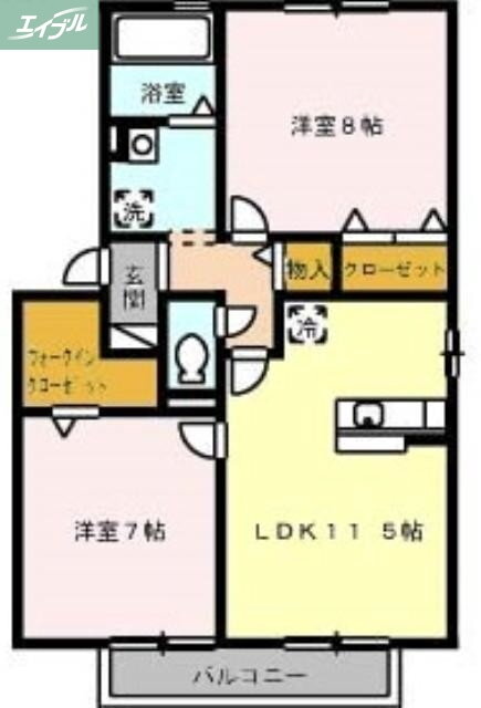 岡山県岡山市中区関 東岡山駅 2LDK アパート 賃貸物件詳細