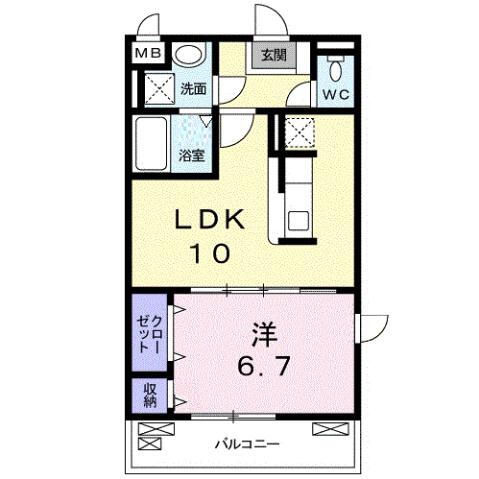 リバーサイドヒル 2階 1LDK 賃貸物件詳細