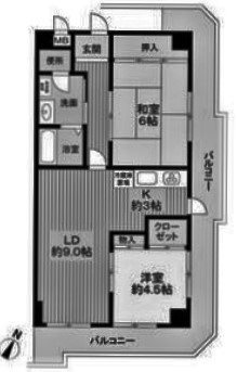 メゾンＩＹＡＳＡＫＡ 6階 2LDK 賃貸物件詳細