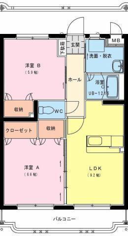 サンパティーク・Ｓ 3階 2LDK 賃貸物件詳細