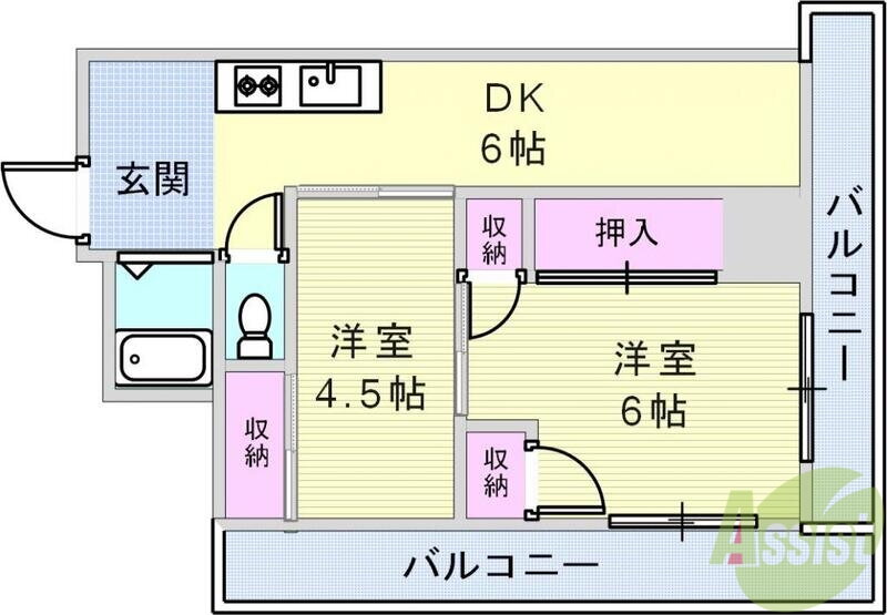 兵庫県神戸市中央区中町通４ 神戸駅 2DK マンション 賃貸物件詳細