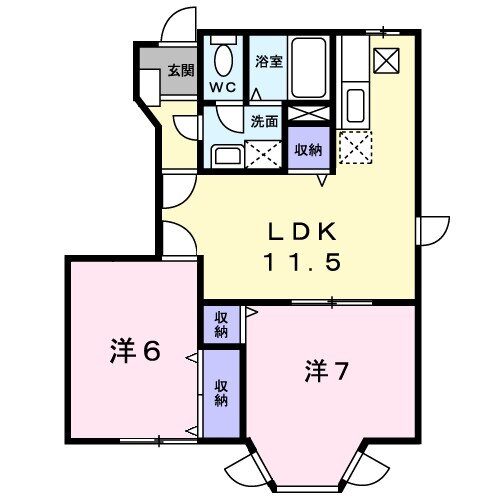 山梨県甲府市堀之内町 国母駅 2LDK アパート 賃貸物件詳細