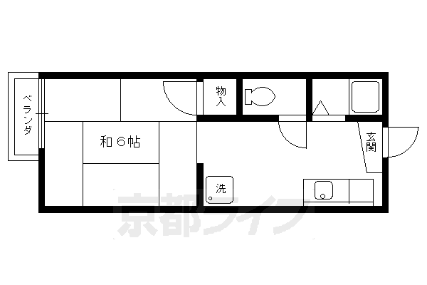 京都府京都市北区衣笠東開キ町 北野白梅町駅 1DK アパート 賃貸物件詳細