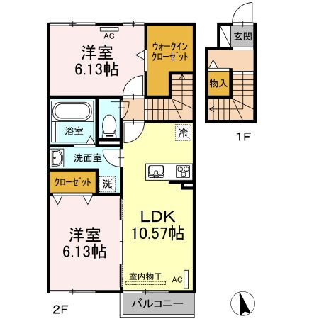 愛知県豊橋市西口町字西ノ口 豊橋駅 2LDK アパート 賃貸物件詳細