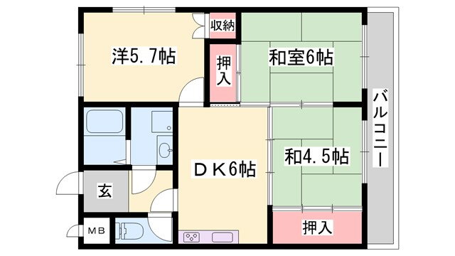 兵庫県姫路市書写 姫路駅 3DK マンション 賃貸物件詳細