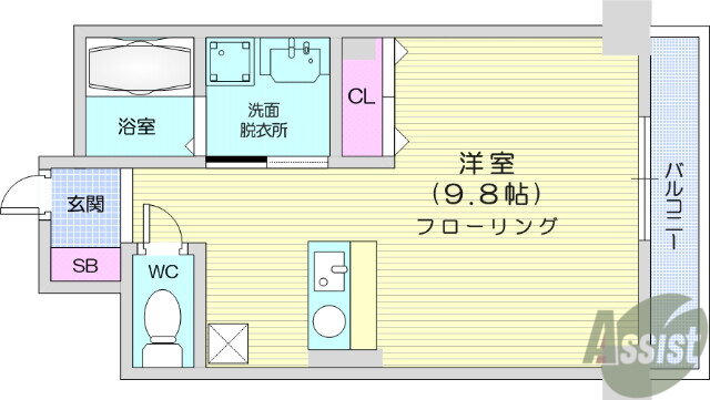 フラッツ市名坂 1階 ワンルーム 賃貸物件詳細