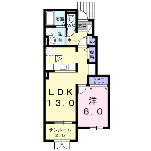 リバーサイドエイム 1階 1LDK 賃貸物件詳細
