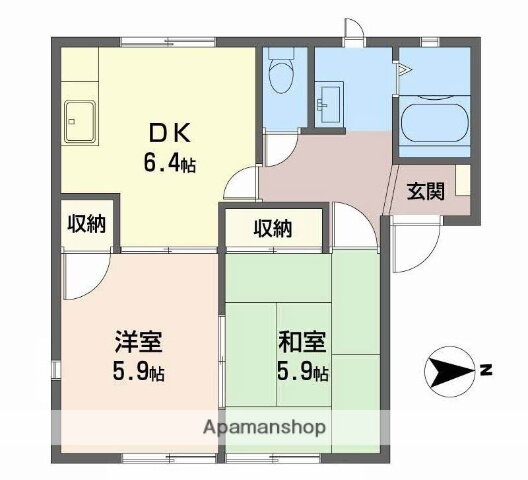 兵庫県姫路市白浜町 白浜の宮駅 2DK アパート 賃貸物件詳細