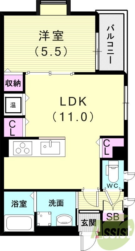 兵庫県明石市鷹匠町 明石駅 1LDK アパート 賃貸物件詳細