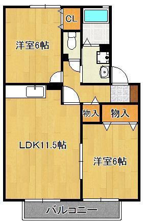 福岡県北九州市八幡西区真名子２ 新木屋瀬駅 2LDK アパート 賃貸物件詳細