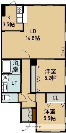 北海道函館市亀田港町 2LDK アパート 賃貸物件詳細