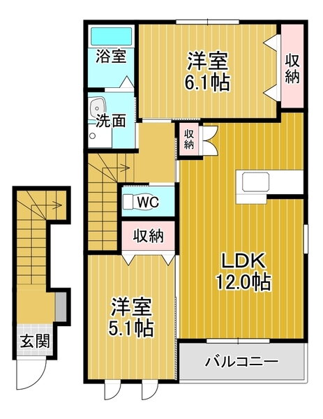 徳島県板野郡松茂町満穂字満穂開拓 金比羅前駅 2LDK アパート 賃貸物件詳細
