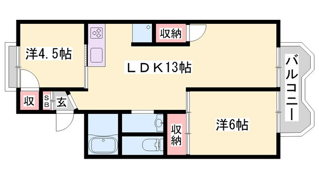 兵庫県姫路市飾磨区三宅１ 亀山駅 2LDK アパート 賃貸物件詳細