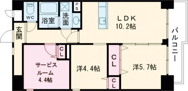 ライオンズステーションプラザ千歳烏山 4階 2SLDK 賃貸物件詳細