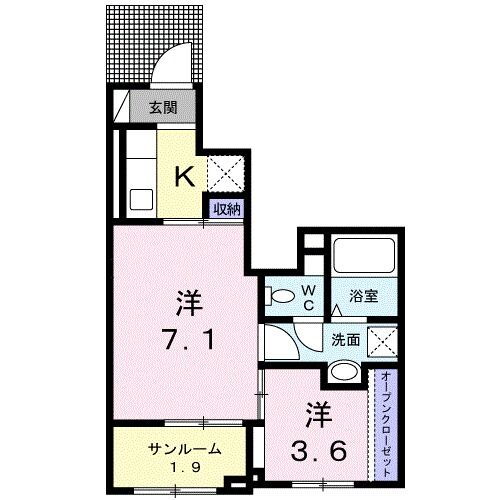 群馬県高崎市下之城町 倉賀野駅 2K アパート 賃貸物件詳細