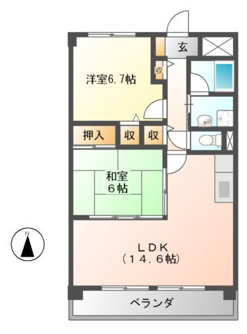 メゾンポレール 1階 2LDK 賃貸物件詳細