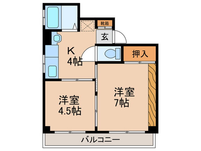 竹上ビル 4階 2K 賃貸物件詳細