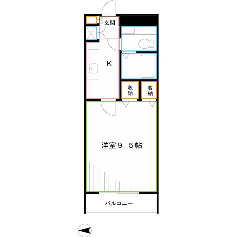 ガーデンクレスト１７１４ 2階 1K 賃貸物件詳細