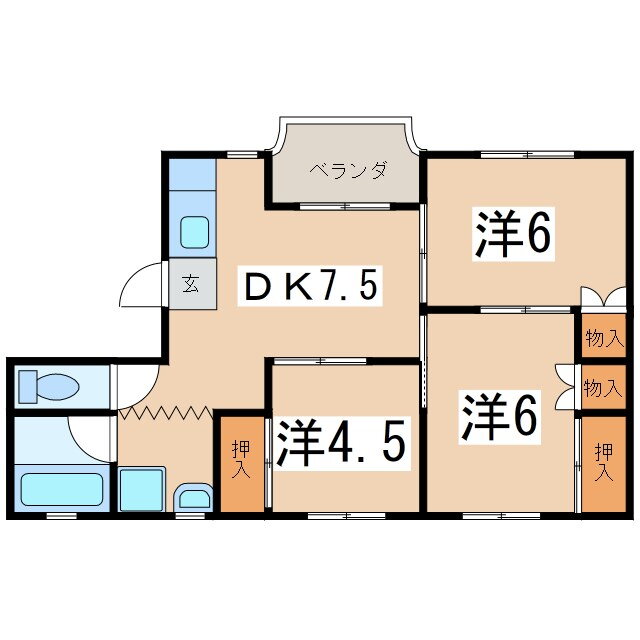 タウニイ３ 3階 3DK 賃貸物件詳細