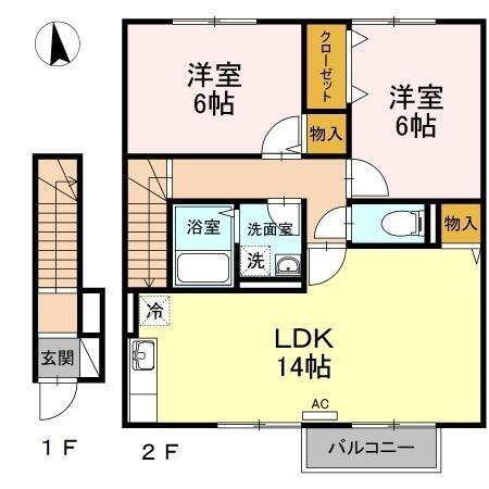 愛媛県東温市南方 横河原駅 2LDK アパート 賃貸物件詳細