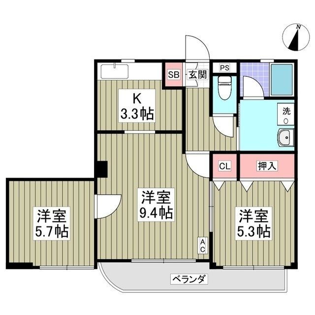 群馬県伊勢崎市昭和町 伊勢崎駅 3K マンション 賃貸物件詳細