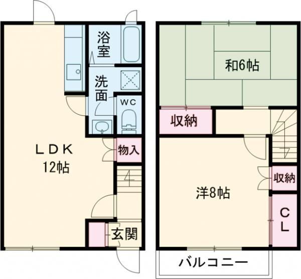 フィルコートＡ棟 1階 2LDK 賃貸物件詳細