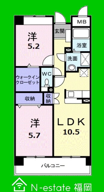 福岡県福岡市西区福重２ 橋本駅 2LDK マンション 賃貸物件詳細