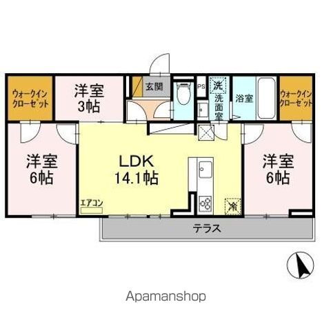 アベニュー　Ｂ 1階 3LDK 賃貸物件詳細