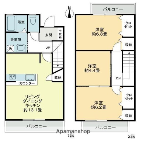 香川県高松市上福岡町 花園駅 3LDK アパート 賃貸物件詳細