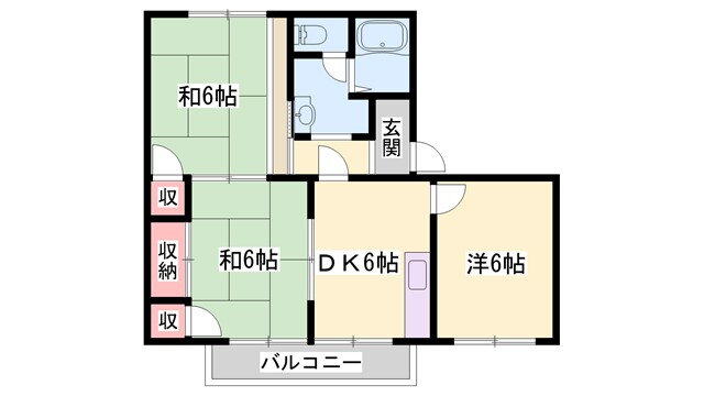 兵庫県姫路市網干区和久 網干駅 3DK アパート 賃貸物件詳細