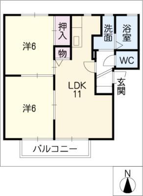 愛知県尾張旭市平子ケ丘町２ 旭前駅 2LDK アパート 賃貸物件詳細