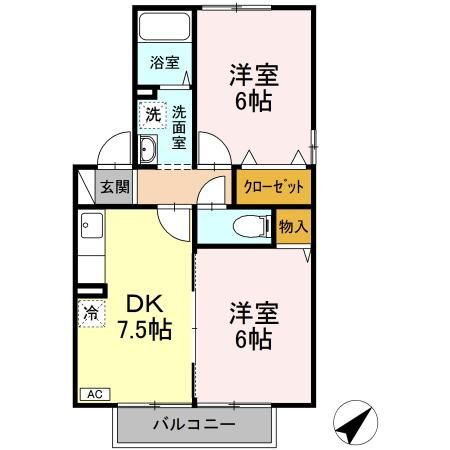 鳥取県鳥取市叶１ 2DK アパート 賃貸物件詳細