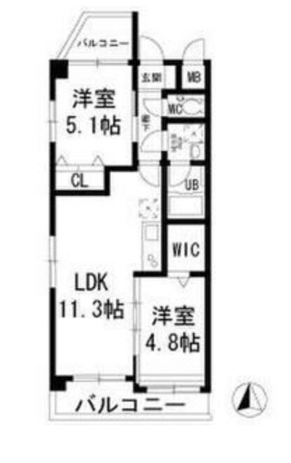 シナーラ上野毛 2階 2LDK 賃貸物件詳細