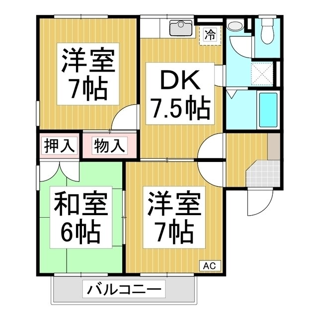長野県長野市大字川合新田 長野駅 3DK アパート 賃貸物件詳細