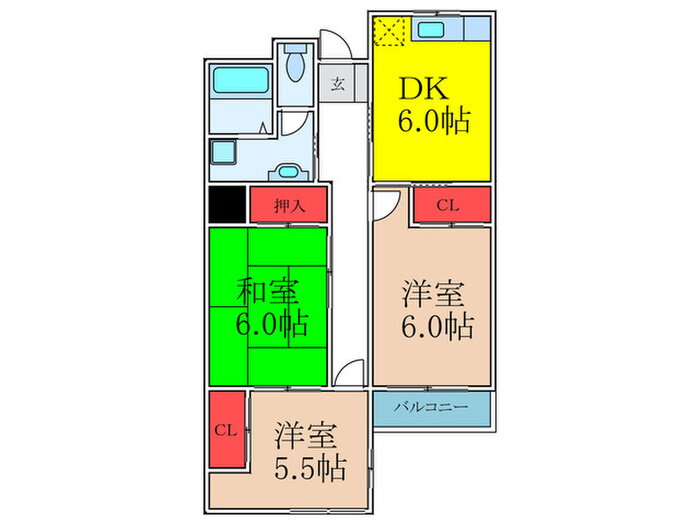 大阪府吹田市佐井寺１ 南千里駅 3DK マンション 賃貸物件詳細