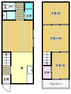 大阪府松原市河合１ 高見ノ里駅 4DK 一戸建て 賃貸物件詳細