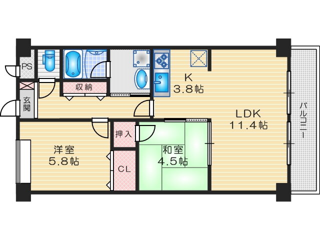 大阪府高槻市宮野町 高槻市駅 2LDK マンション 賃貸物件詳細