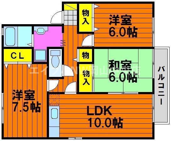 岡山県岡山市北区中仙道２ 北長瀬駅 3LDK アパート 賃貸物件詳細