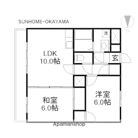 岡山県岡山市南区洲崎１ 岡山駅 2LDK マンション 賃貸物件詳細